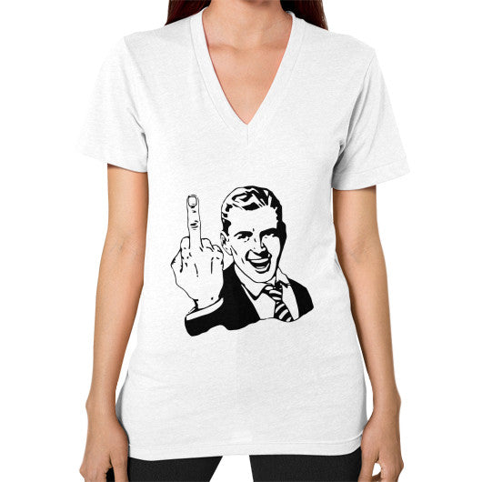 V-Neck (on woman) White - Fook You!