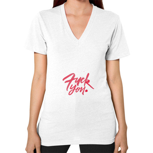 V-Neck (on woman) White - Fook You!