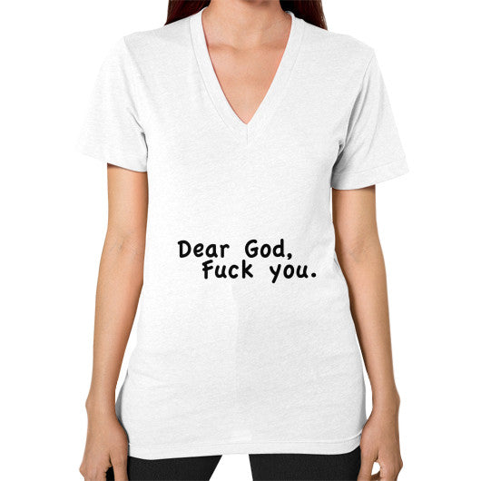 V-Neck (on woman) White - Fook You!