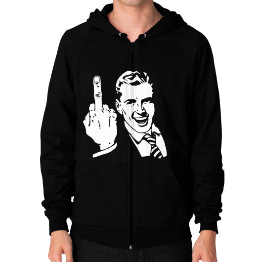 Zip Hoodie (on man) Black - Fook You!