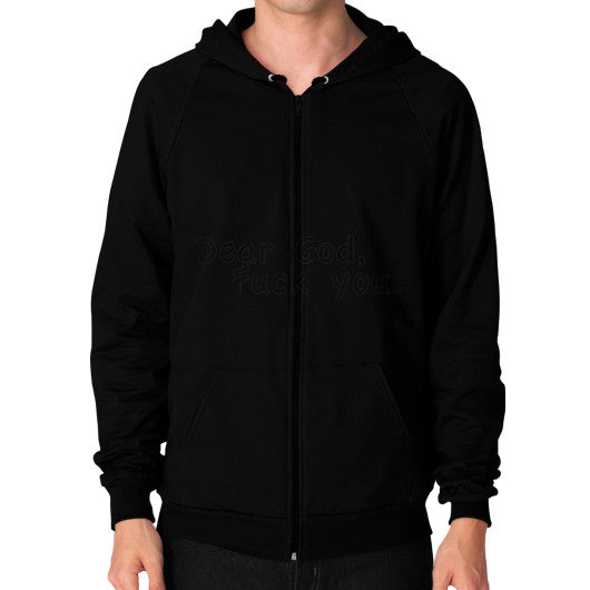Zip Hoodie (on man) Black - Fook You!