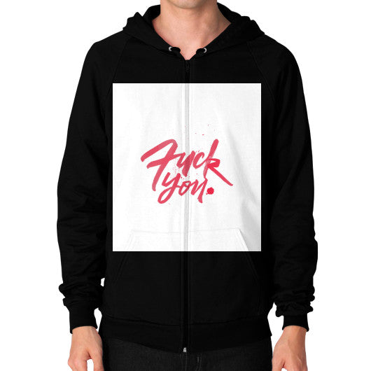 Zip Hoodie (on man) Black - Fook You!