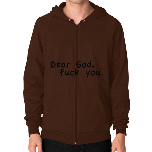 Zip Hoodie (on man) Brown - Fook You!