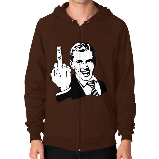 Zip Hoodie (on man) Brown - Fook You!