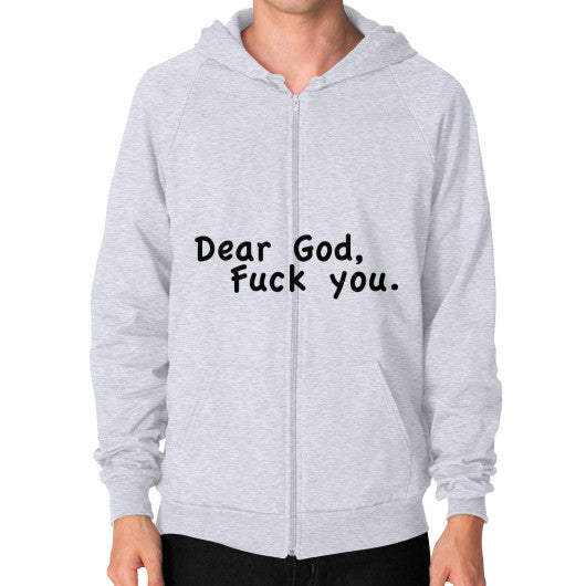 Zip Hoodie (on man) Heather grey - Fook You!