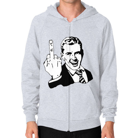 Zip Hoodie (on man) Heather grey - Fook You!