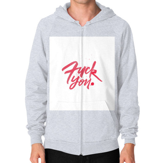 Zip Hoodie (on man) Heather grey - Fook You!