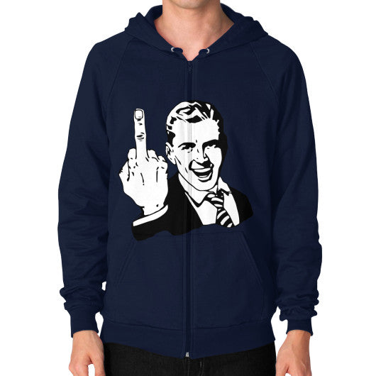 Zip Hoodie (on man) Navy - Fook You!