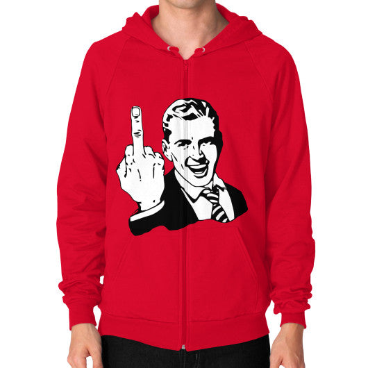 Zip Hoodie (on man) Red - Fook You!