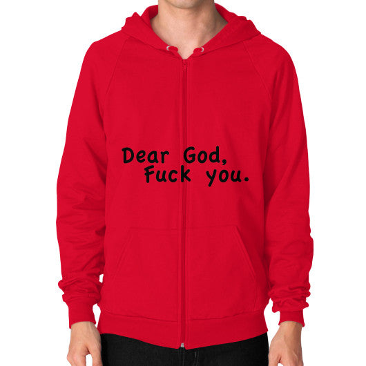 Zip Hoodie (on man) Red - Fook You!