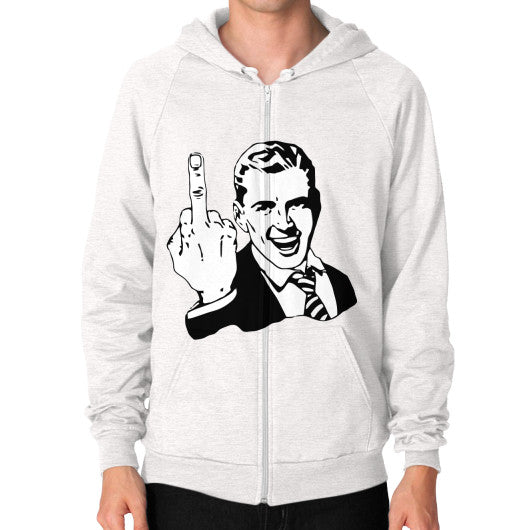 Zip Hoodie (on man) Tri-Blend Oatmeal - Fook You!