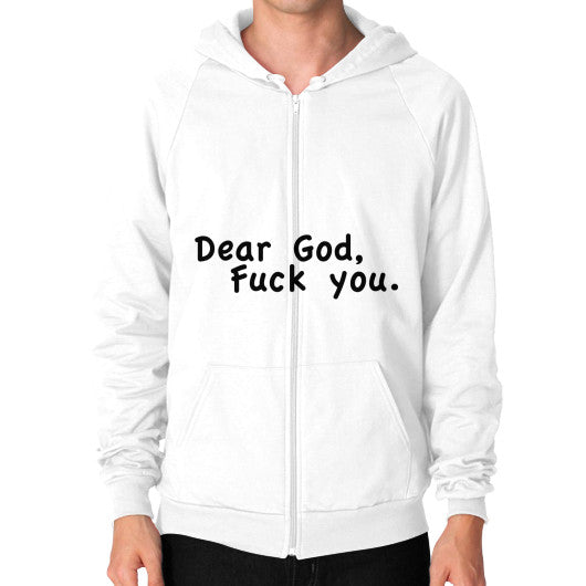 Zip Hoodie (on man) White - Fook You!