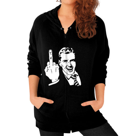Zip Hoodie (on woman) Black - Fook You!