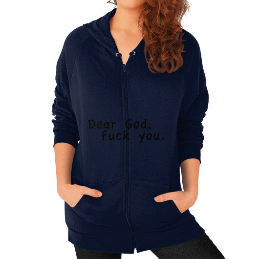 Zip Hoodie (on woman) Navy - Fook You!