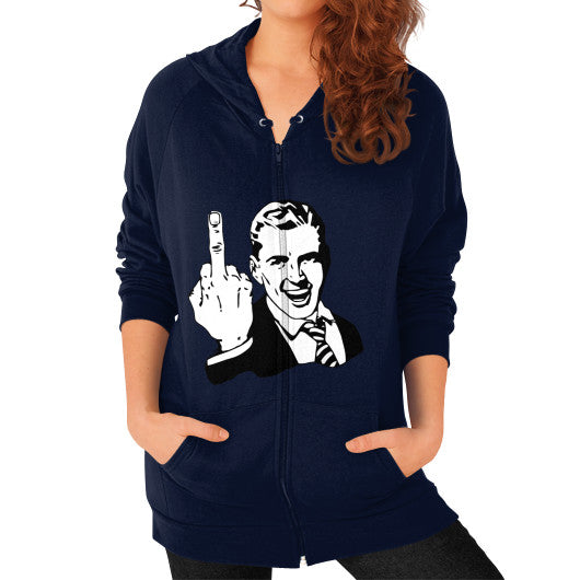 Zip Hoodie (on woman) Navy - Fook You!