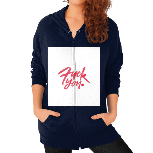 Zip Hoodie (on woman) Navy - Fook You!