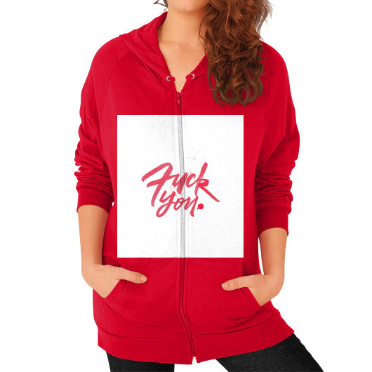 Zip Hoodie (on woman) Red - Fook You!