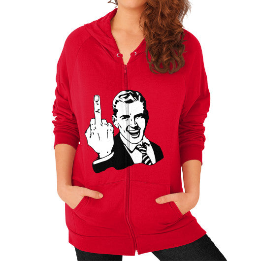 Zip Hoodie (on woman) Red - Fook You!
